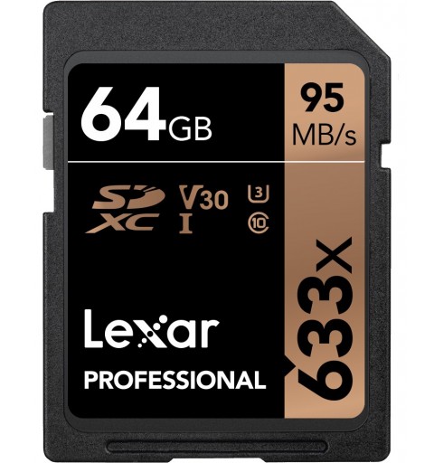 Lexar Professional 633x SDHC SDXC UHS-I Cards 64 GB Klasse 10