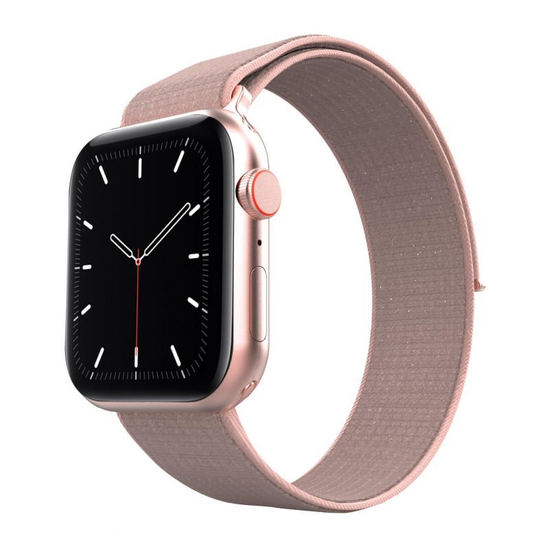 Eva Fruit Cinturino per Apple Watch compatibile con chiusura a strappo in nylon di colore rosa