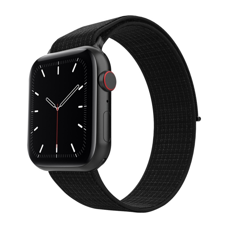 Eva Fruit Cinturino per Apple Watch compatibile con chiusura a strappo in nylon di colore nero