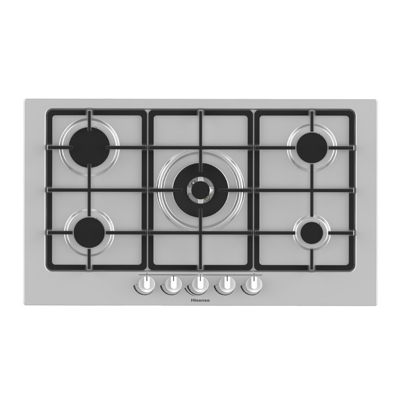 Hisense GM973XF plaque Acier inoxydable Intégré (placement) Gaz 5 zone(s)