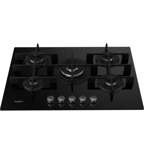 Whirlpool GOWL 758 NB hob Black Built-in 75 cm Gas 5 zone(s)