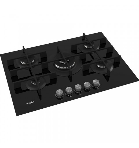 Whirlpool GOWL 758 NB hob Black Built-in 75 cm Gas 5 zone(s)