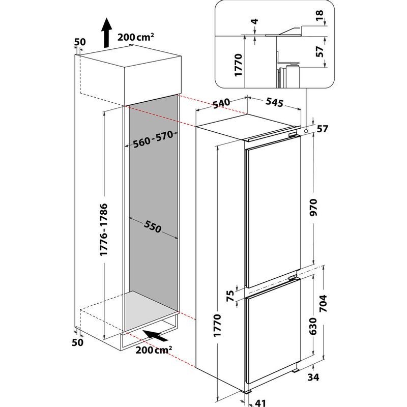 Whirlpool ART 66001 Kühl- und Gefrierkombination Integriert 273 l F Weiß
