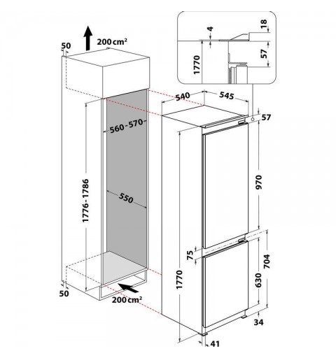 Whirlpool ART 66001 réfrigérateur-congélateur Intégré (placement) 273 L F Blanc