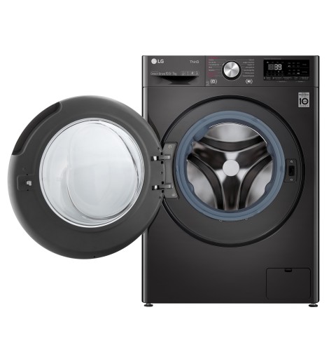 LG F4DV710H2SE.ABWQPIS machine à laver avec sèche linge Autoportante Charge avant Noir E