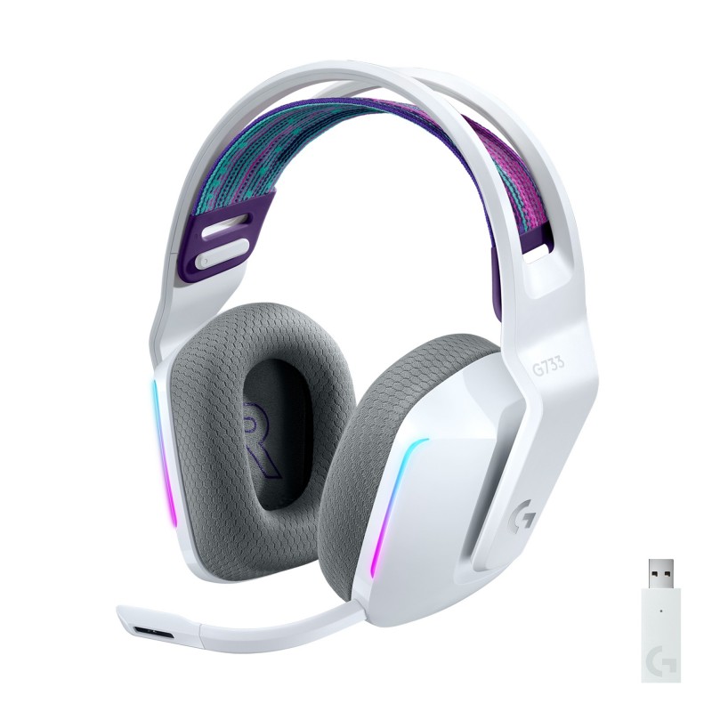 Logitech G G733 LIGHTSPEED Wireless RGB Gaming Headset Kopfhörer Kabellos Kopfband Weiß