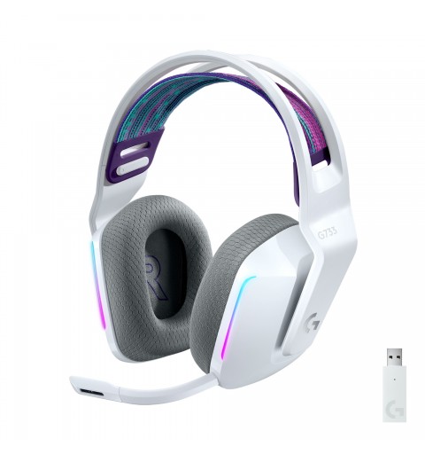 Logitech G G733 LIGHTSPEED Wireless RGB Gaming Headset Kopfhörer Kabellos Kopfband Weiß