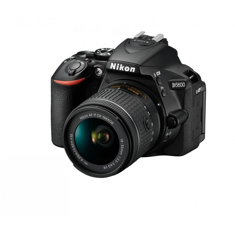 Nikon D5600 + AF-P DX 18-55mm VR + 8GB SD SLR-Kamera-Set 24,2 MP CMOS 6000 x 4000 Pixel Schwarz