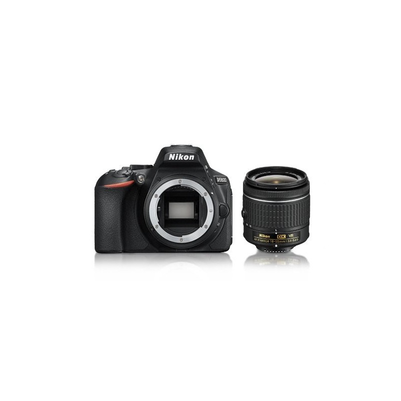 Nikon D5600 + AF-P DX 18-55mm VR + 8GB SD Kit d'appareil-photo SLR 24,2 MP CMOS 6000 x 4000 pixels Noir