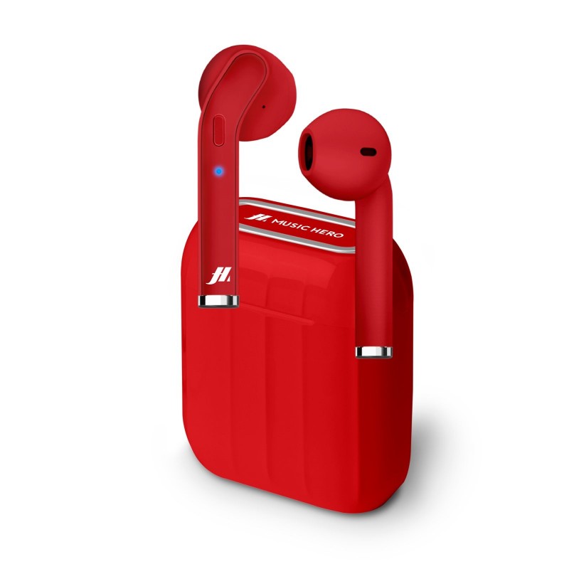 SBS Style Casque Sans fil Ecouteurs Appels Musique Micro-USB Bluetooth Rouge