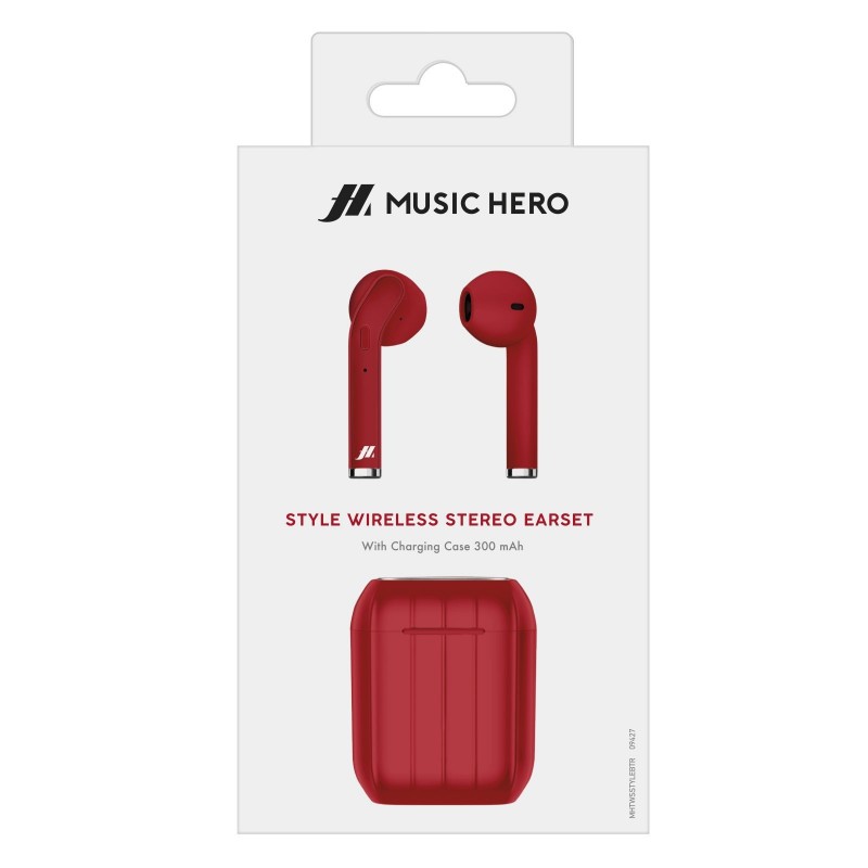 SBS Style Casque Sans fil Ecouteurs Appels Musique Micro-USB Bluetooth Rouge