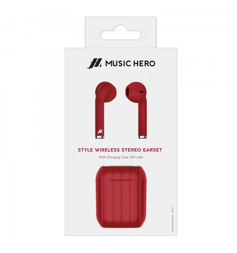 SBS Style Casque Sans fil Ecouteurs Appels Musique Micro-USB Bluetooth Rouge