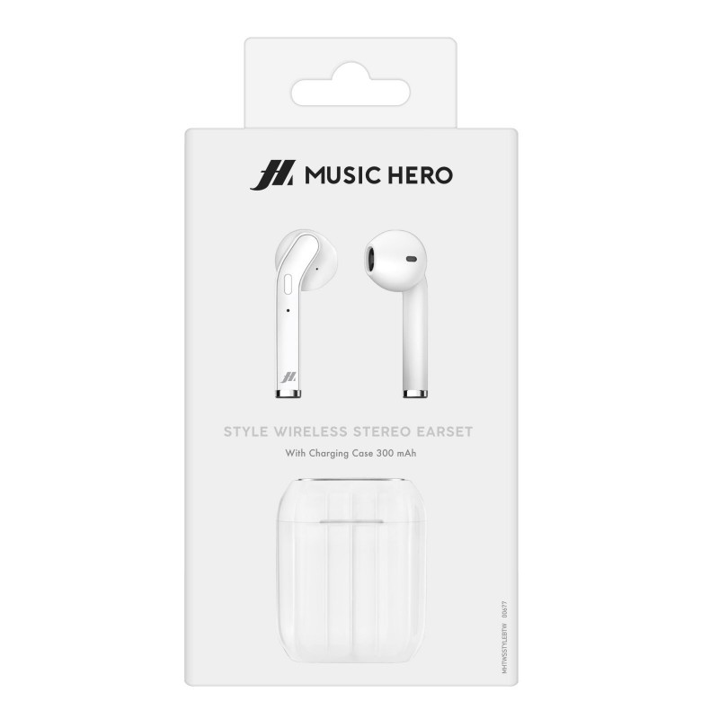SBS Style Casque Sans fil Ecouteurs Appels Musique Micro-USB Bluetooth Blanc