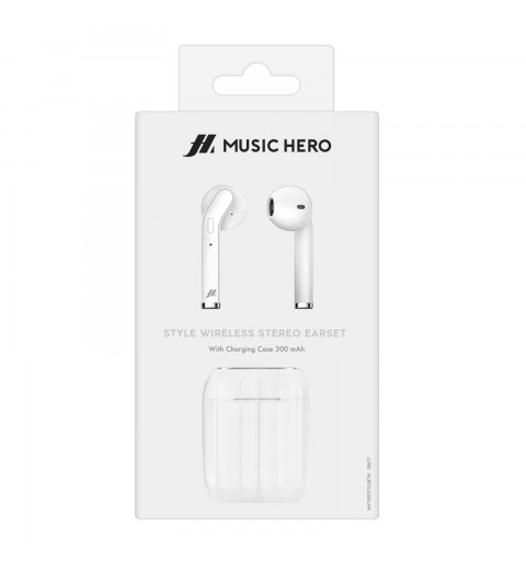SBS Style Casque Sans fil Ecouteurs Appels Musique Micro-USB Bluetooth Blanc