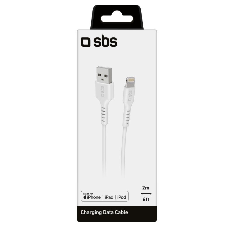 SBS TECABLEUSBIP5289W cavo Lightning 2 m Bianco