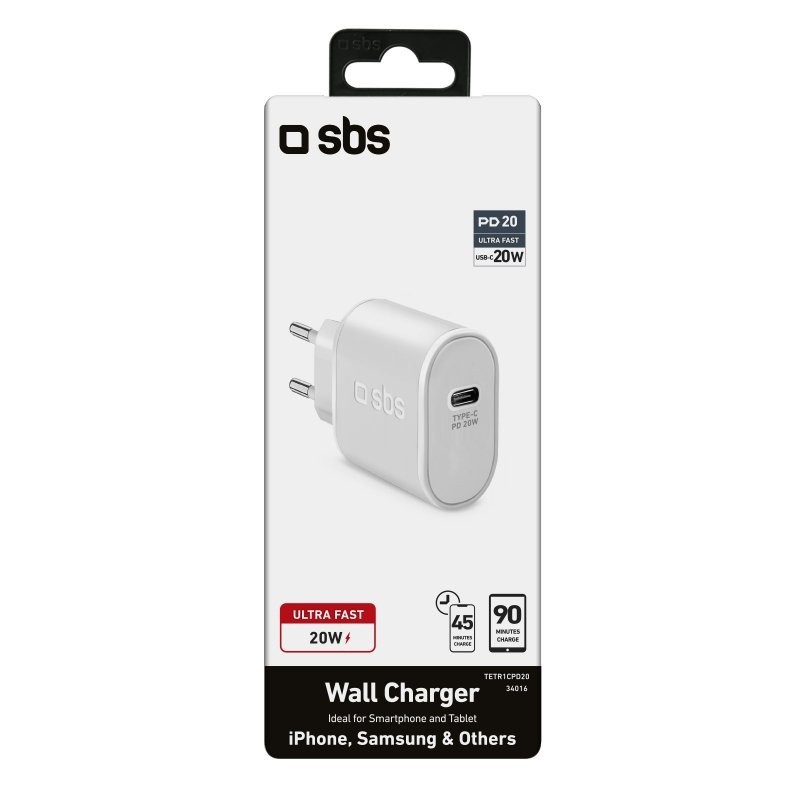 SBS TETR1CPD20 adaptador e inversor de corriente Interior 20 W Blanco