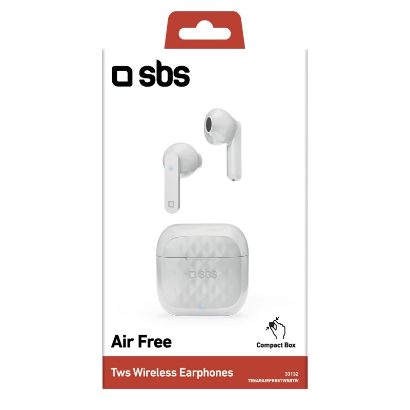 SBS TWS Air Free Cuffie True Wireless Stereo (TWS) In-ear Musica e Chiamate Base di ricarica Bianco