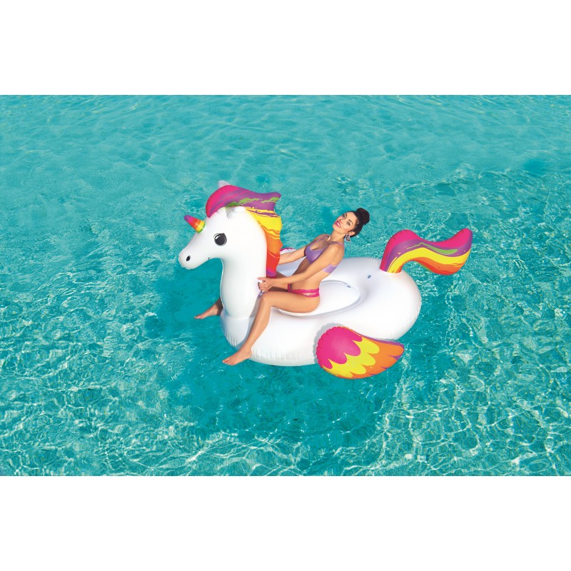 Bestway 41113 galleggiante da piscina e da spiaggia Multicolore, Bianco Vinile Gonfiabile cavalcabile