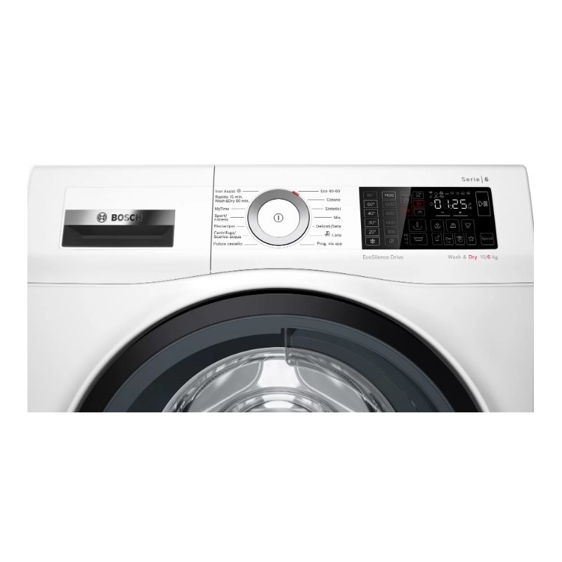 Bosch Serie 6 WDU8H540IT lavadora-secadora Independiente Carga frontal Blanco E