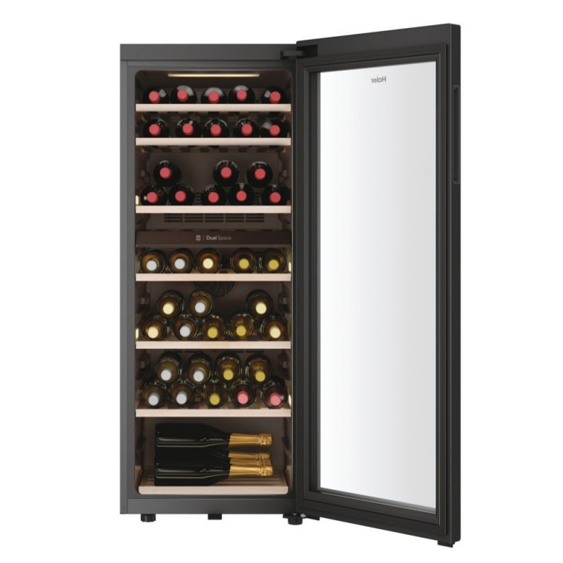 Haier Wine Bank 50 Serie 7 HWS77GDAU1 Nevera de vino Independiente Negro 77 botella(s)