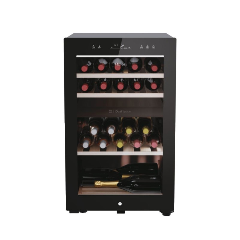 Haier Wine Bank 50 Serie 7 HWS42GDAU1 Weinkühler mit Kompressor Freistehend Schwarz 42 Flasche(n)