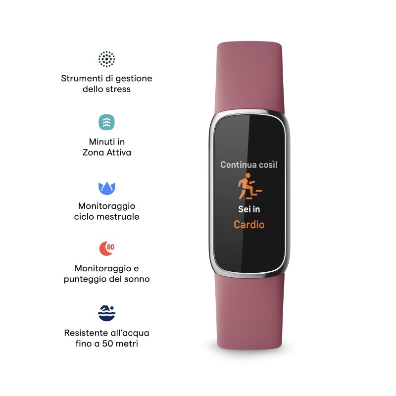 Fitbit Luxe AMOLED Wristband activity tracker Pink, Platinum