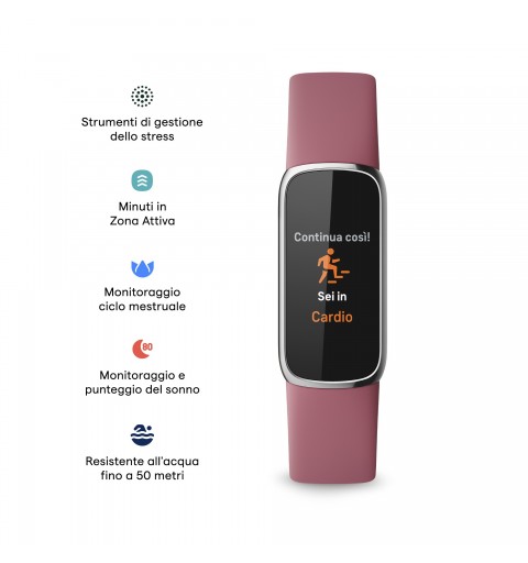 Fitbit Luxe AMOLED Wristband activity tracker Pink, Platinum