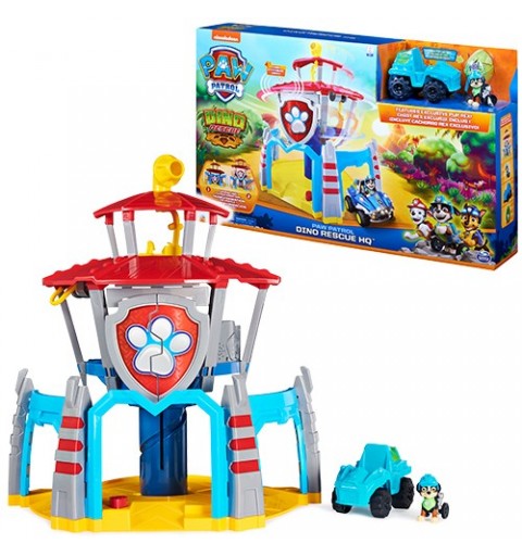 PAW Patrol LA PAT' PATROUILLE – PLAYSET QUARTIER GENERAL PAT' PATROUILLE – Univers Jouet Avec Effets Sonores Dino Rescue avec