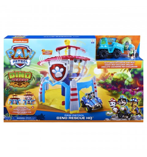 PAW Patrol LA PAT' PATROUILLE – PLAYSET QUARTIER GENERAL PAT' PATROUILLE – Univers Jouet Avec Effets Sonores Dino Rescue avec