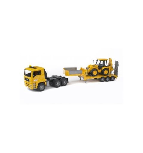 BRUDER MAN TGA Low loader truck with JCB Backhoe loader