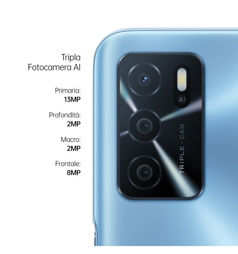 OPPO A16 16,6 cm (6.52") SIM doble ColorOS 11.1 4G USB Tipo C 4 GB 64 GB 5000 mAh Azul