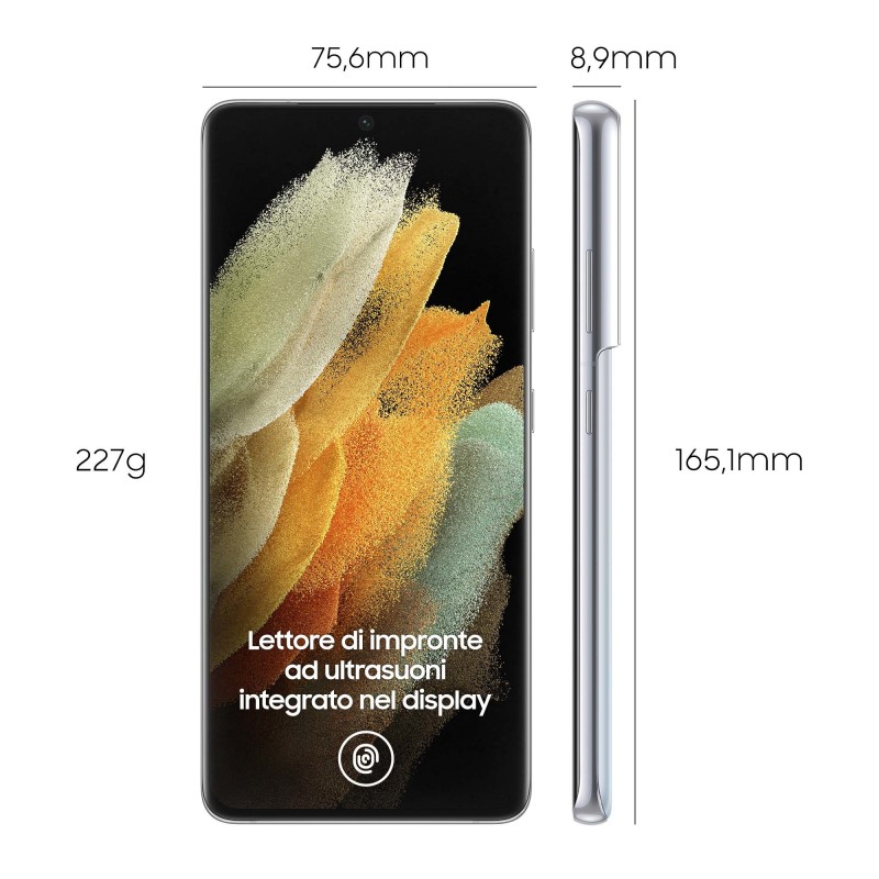 Samsung Galaxy S21 Ultra 5G SM-G998B 17,3 cm (6.8 Zoll) Dual-SIM Android 11 USB Typ-C 12 GB 256 GB 5000 mAh Silber