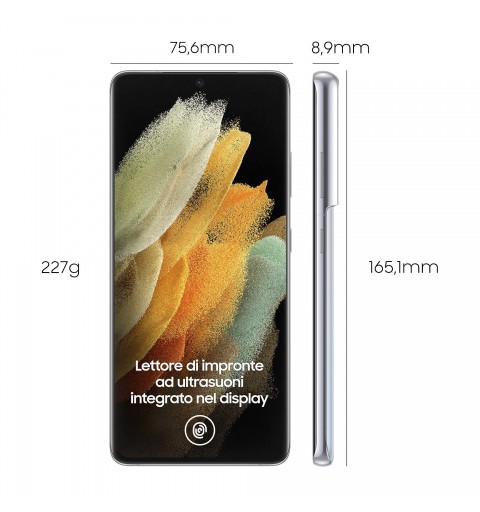 Samsung Galaxy S21 Ultra 5G SM-G998B 17,3 cm (6.8 Zoll) Dual-SIM Android 11 USB Typ-C 12 GB 256 GB 5000 mAh Silber