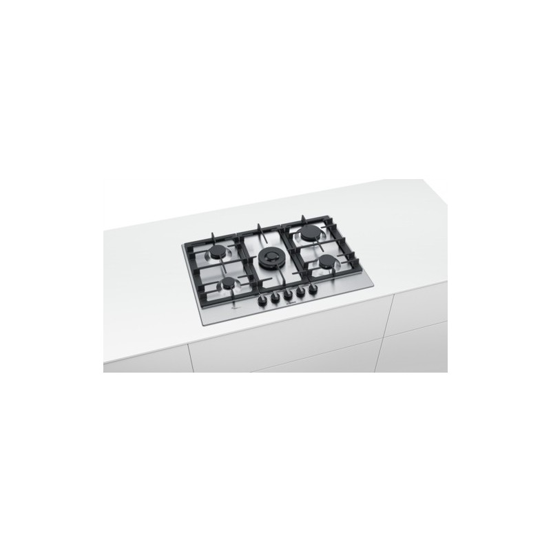 Bosch Serie 6 PCQ7A5B90 hobs Acero inoxidable Integrado Encimera de gas 5 zona(s)