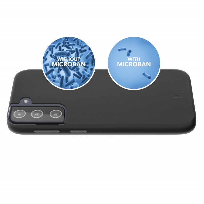 Cellularline Sensation - Galaxy S21+ Custodia in silicone soft touch con tecnologia antibatterica Microban integrata® Nero