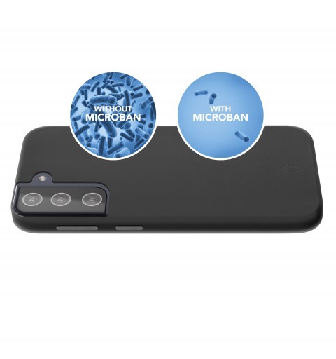 Cellularline Sensation - Galaxy S21+ Custodia in silicone soft touch con tecnologia antibatterica Microban integrata® Nero