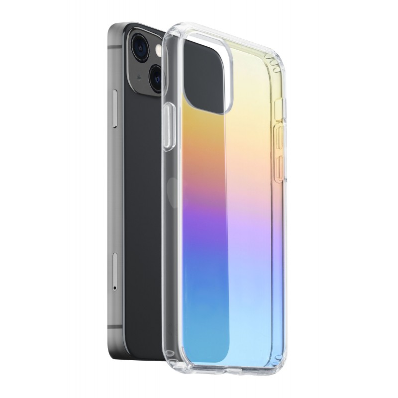 Cellularline Prisma - iPhone 13 Custodia semi-trasparente con effetto iridescente Trasparente