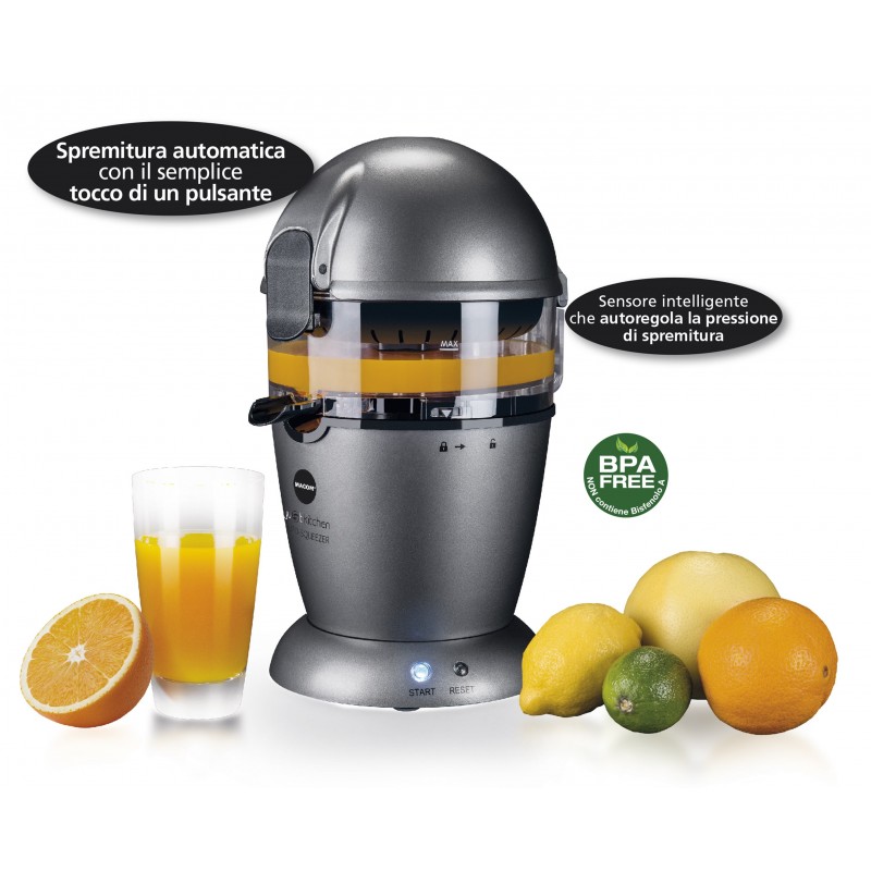 Macom Auto-Squeezer electric citrus press 50 W Anthracite, Black