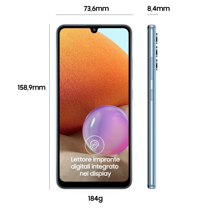 Samsung Galaxy A32 4G SM-A325F DS 16.3 cm (6.4") Dual SIM Android 11 USB Type-C 4 GB 128 GB 5000 mAh Blue