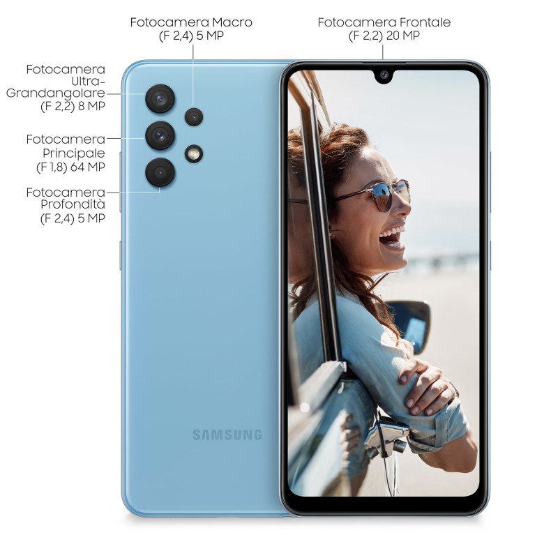 Samsung Galaxy A32 4G SM-A325F DS 16.3 cm (6.4") Dual SIM Android 11 USB Type-C 4 GB 128 GB 5000 mAh Blue