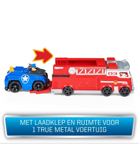 PAW Patrol , Camion dei Pompieri e auto della polizia di Chase in metallo, veicoli die-cast in scala 1 55, giocattoli per