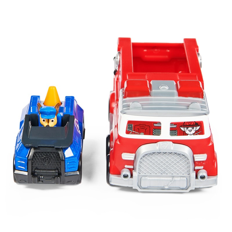 PAW Patrol , Camion dei Pompieri e auto della polizia di Chase in metallo, veicoli die-cast in scala 1 55, giocattoli per