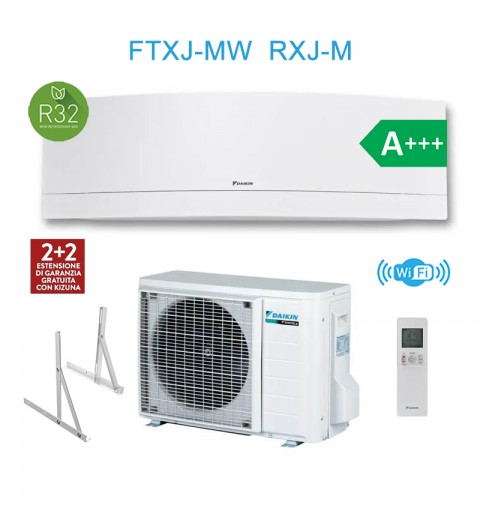 Daikin FTXJ35MW RXJ35M Condizionatore Climatizzatore Emura 12000Btu + Staffa A+++ A++ Wifi Bianco 4anni Garanzia