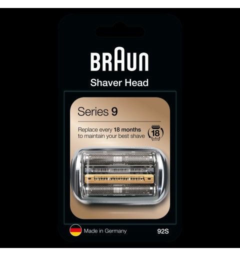 Braun Series 9 92S Testina Di Ricambio Per Rasoio Elettrico Uomo - Argento