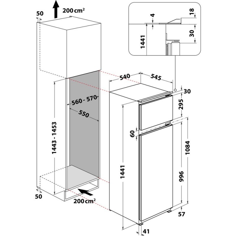 Hotpoint BD 2422 HA 1 frigorifero con congelatore Da incasso 216 L F Acciaio inossidabile