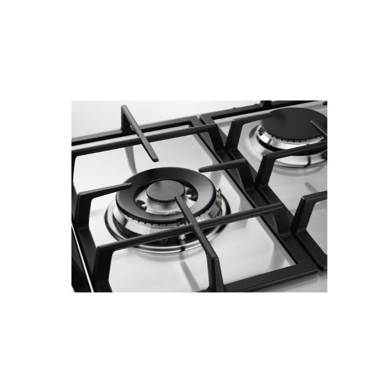 Electrolux KGS7536SX Noir, Acier inoxydable Intégré (placement) 75 cm Gaz 5 zone(s)