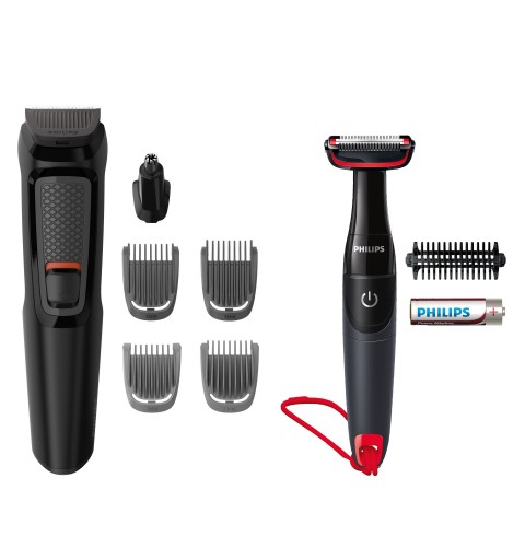 Philips MULTIGROOM Series 3000 6 accessori Lame in acciaio autoaffilanti 6 in 1, Barba