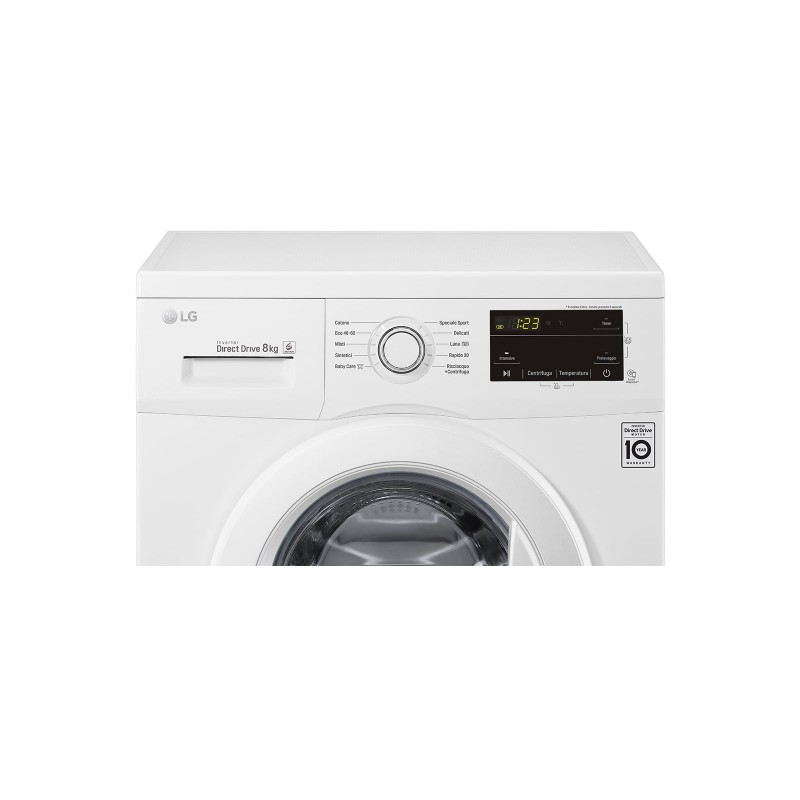 LG F4J3TN3WE washing machine Front-load 8 kg 1400 RPM D White