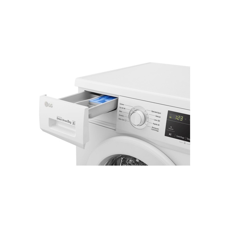 LG F4J3TN3WE washing machine Front-load 8 kg 1400 RPM D White