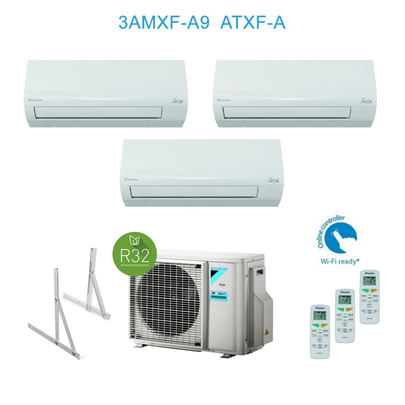 Daikin 3AMXF52A9 + 3x ATXF25A Condizionatore Climatizzatore Trial split 3x 9000Btu + Staffa A++/A+ Inverter R-32 wifi ready